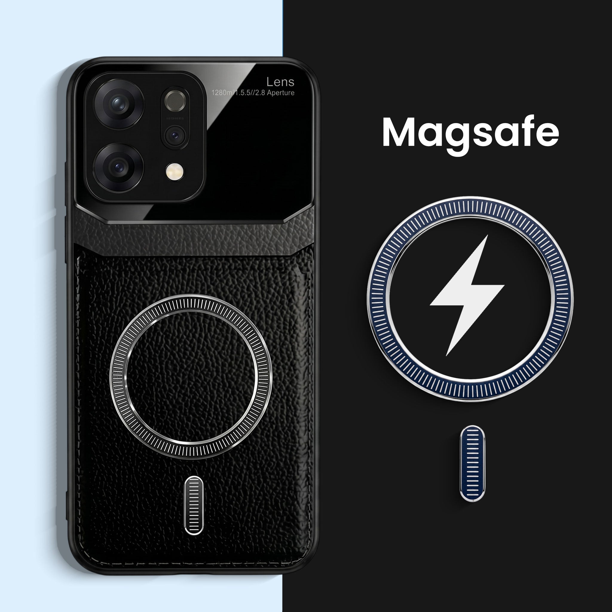 Oppo Reno 14 5G Premium Magsafe Magnetic Leather Lens Protective Case