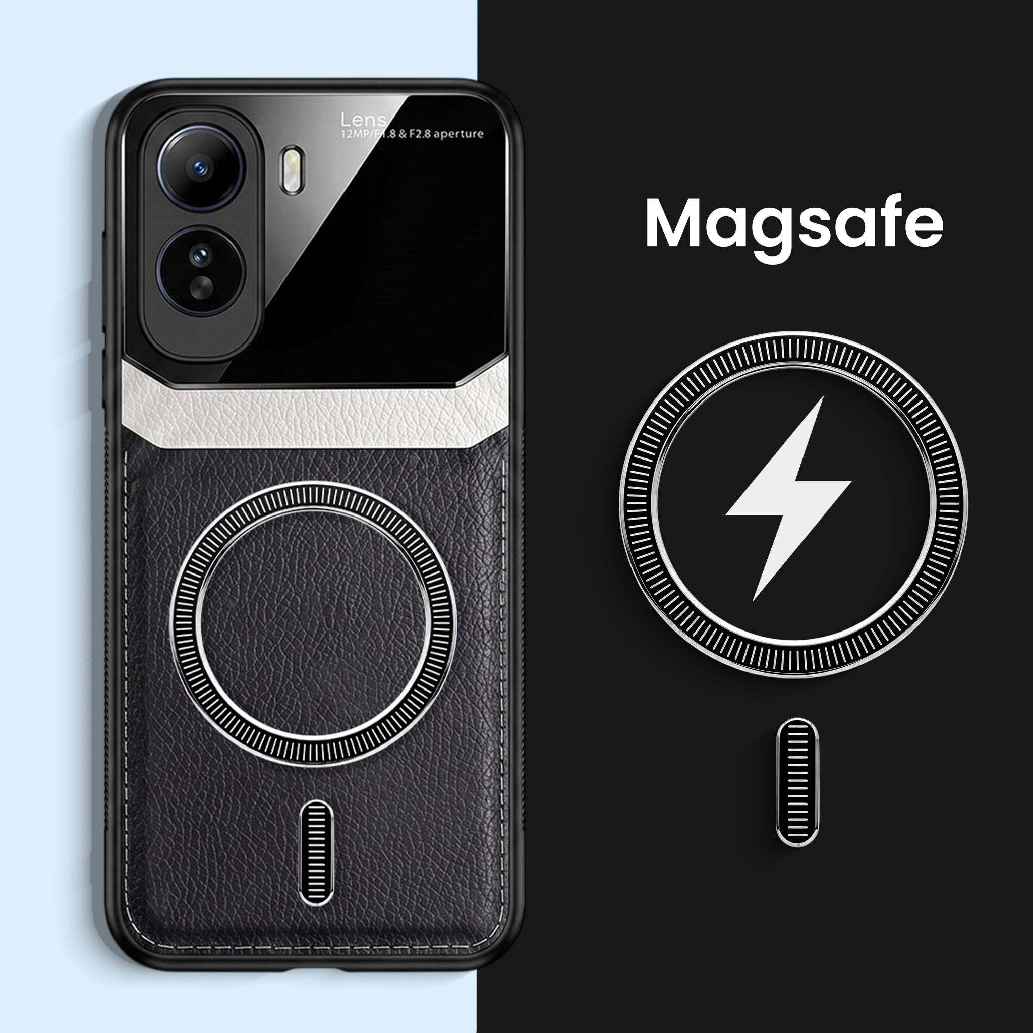 Vivo T5 Pro 5G Premium Magsafe Magnetic Leather Lens Protective Case