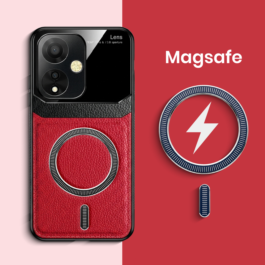 Oppo A59 5G Premium Magsafe Magnetic Leather Lens Protective Case