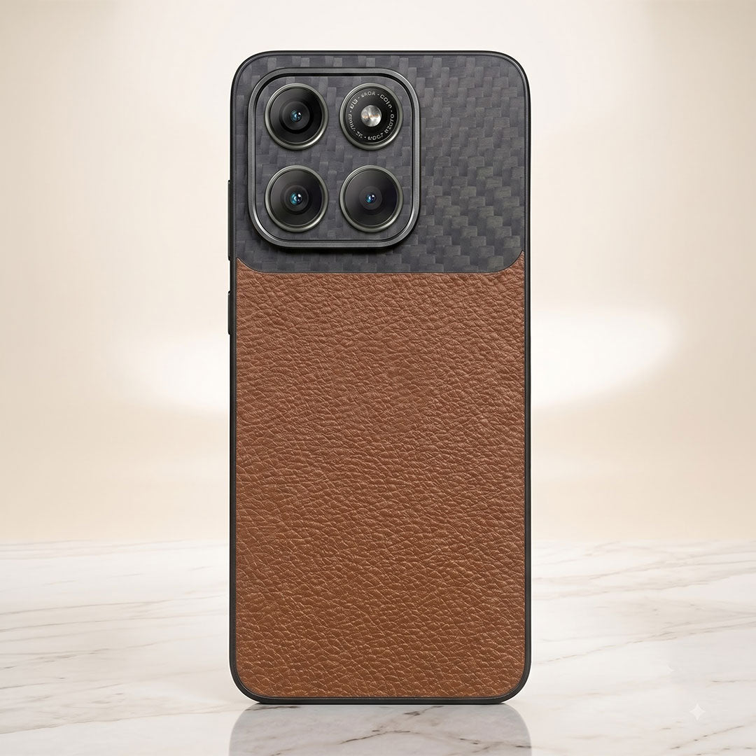 Motorola Edge 70 5G Carbon Fiber Leather Hybrid Phone Case