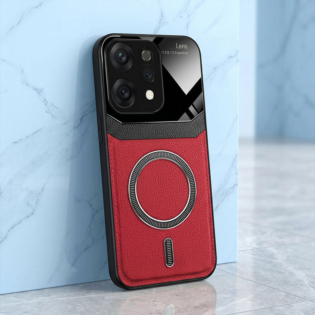 Oppo Reno 14 5G Premium Magsafe Magnetic Leather Lens Protective Case
