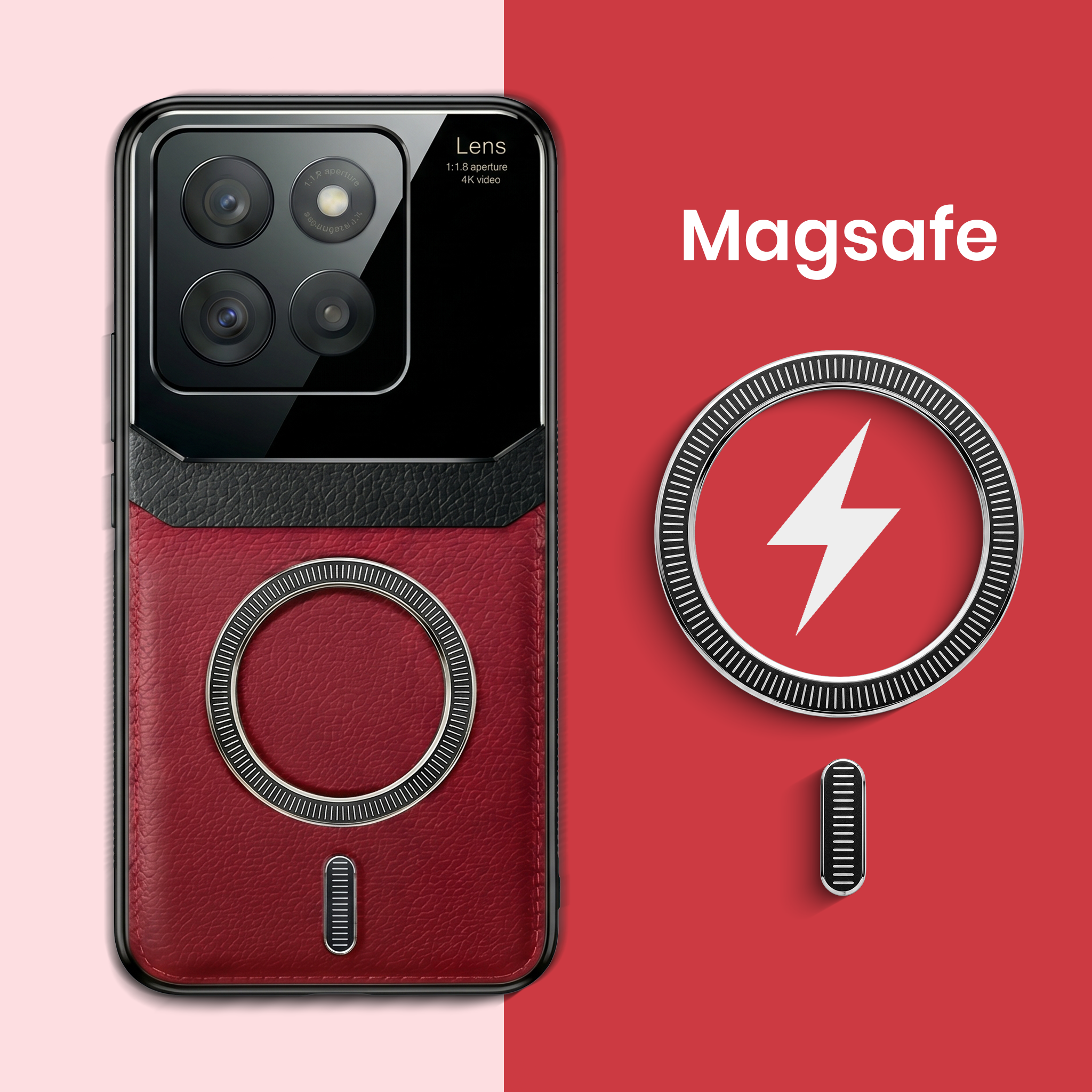 Motorola Edge 60 Fusion 5G Premium Magsafe Magnetic Leather Lens Protective Case