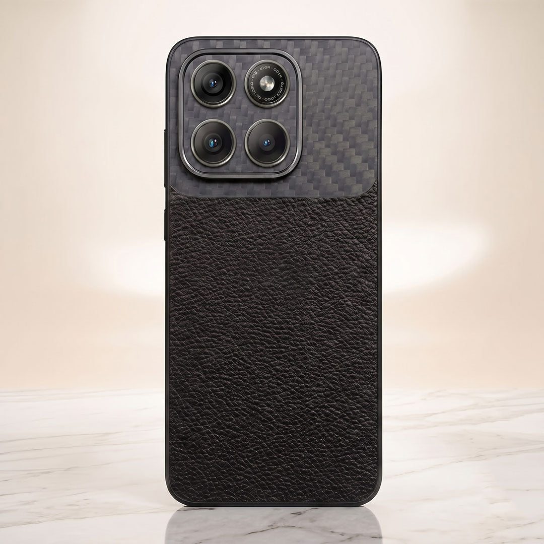 Motorola Edge 70 5G Carbon Fiber Leather Hybrid Phone Case