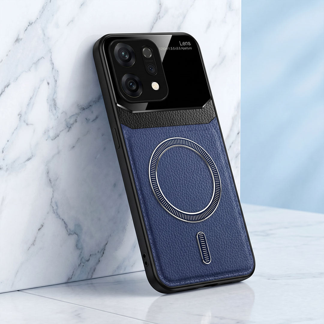 Oppo Reno 14 5G Premium Magsafe Magnetic Leather Lens Protective Case