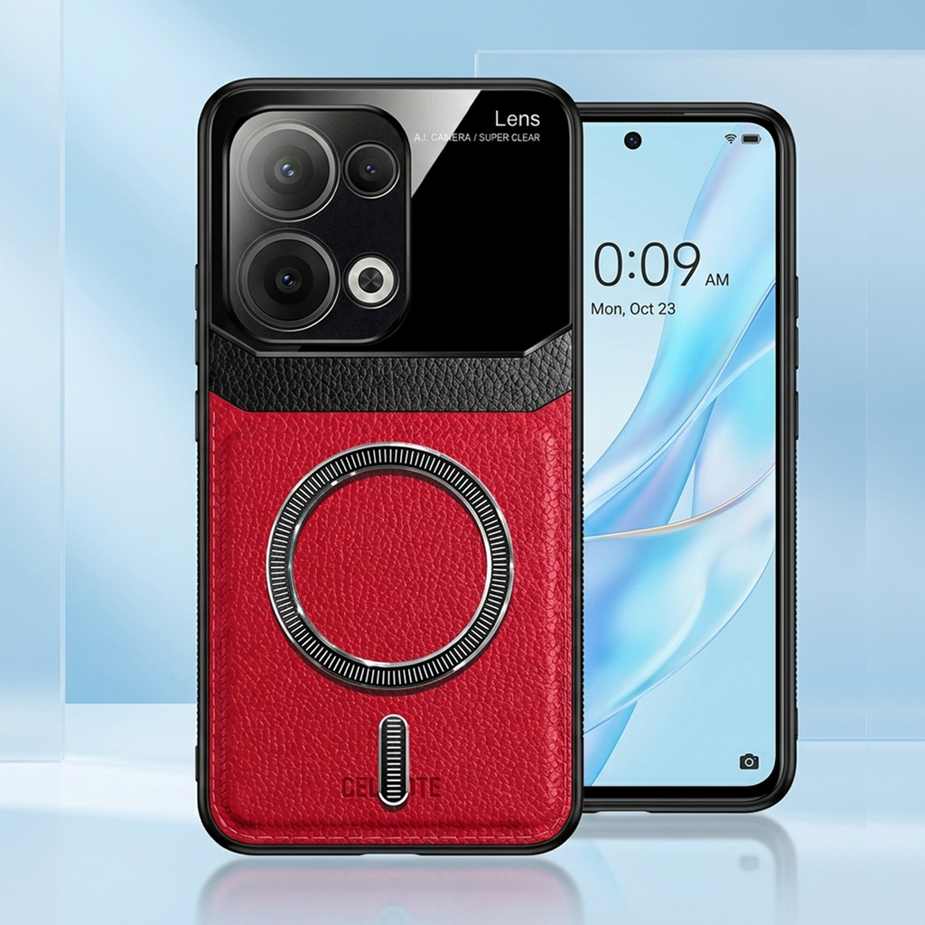 Oppo Reno 13 5G Premium Magsafe Magnetic Leather Lens Protective Case