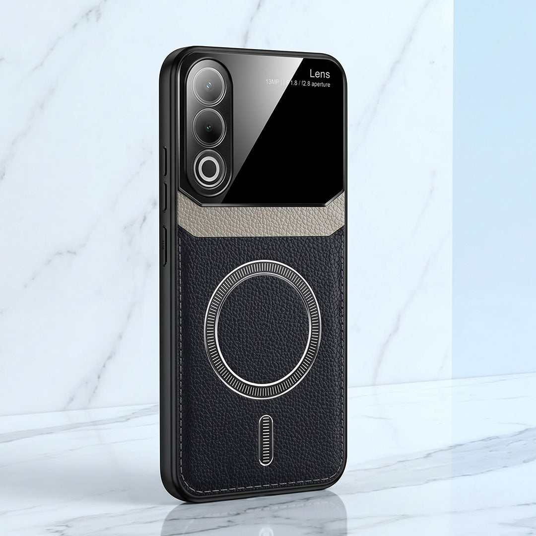 Oppo K12x 5G Premium Magsafe Magnetic Leather Lens Protective Case
