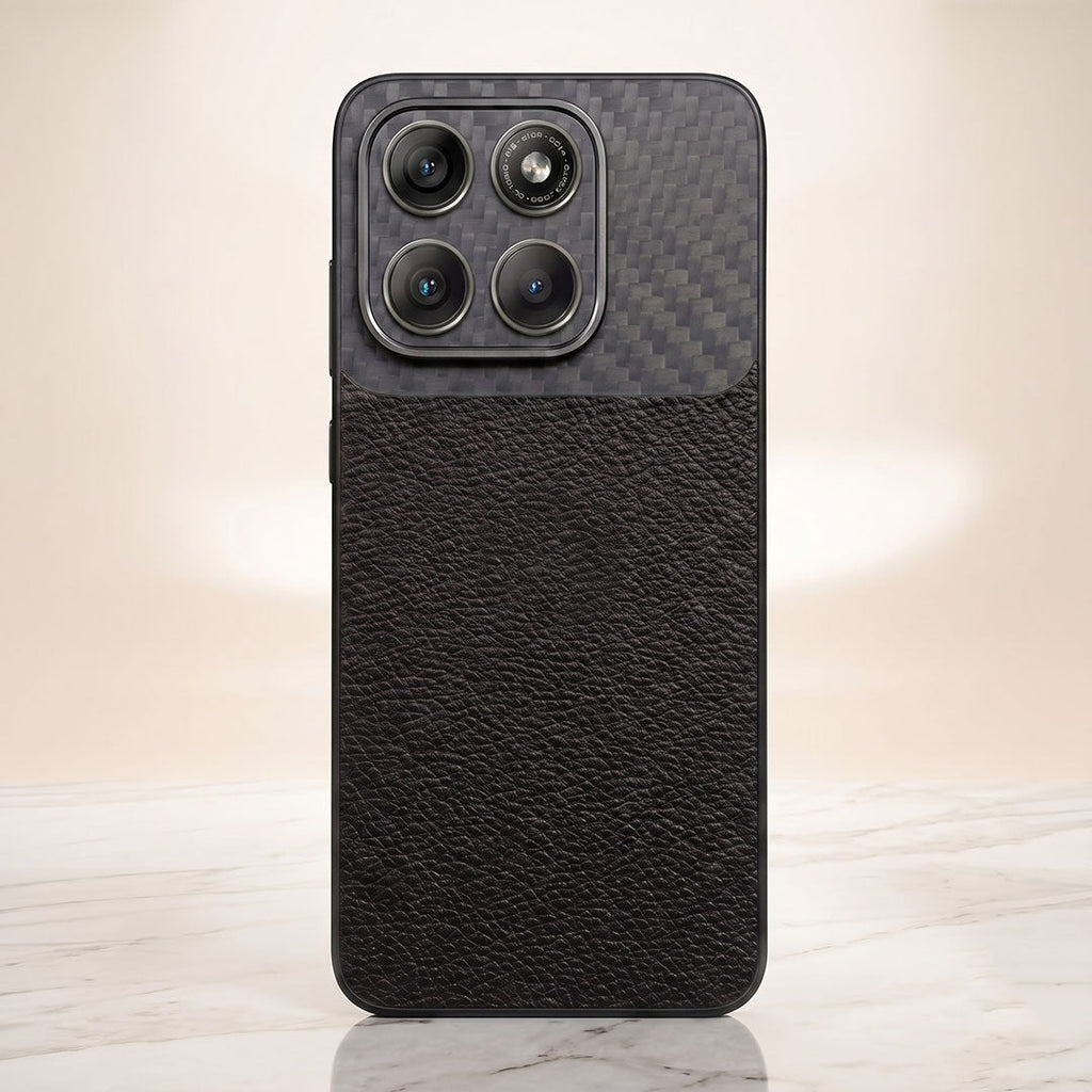 Motorola Edge 70 Fusion 5G Carbon Fiber Leather Hybrid Phone Case