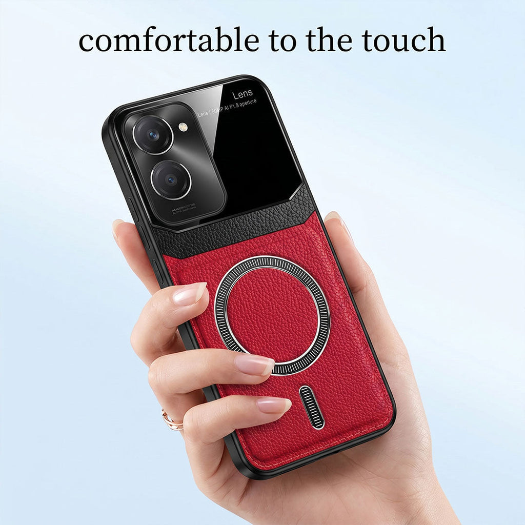 Vivo Y28s 5G Premium Magsafe Magnetic Leather Lens Protective Case