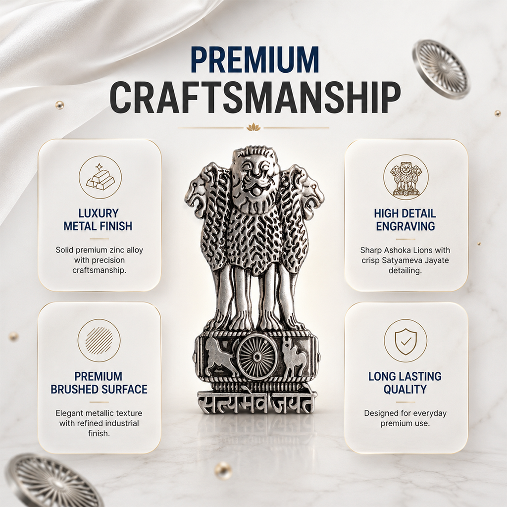 Vivo T1 5G Compatible Satyamev Jayate 3D Metal Emblem Sticker