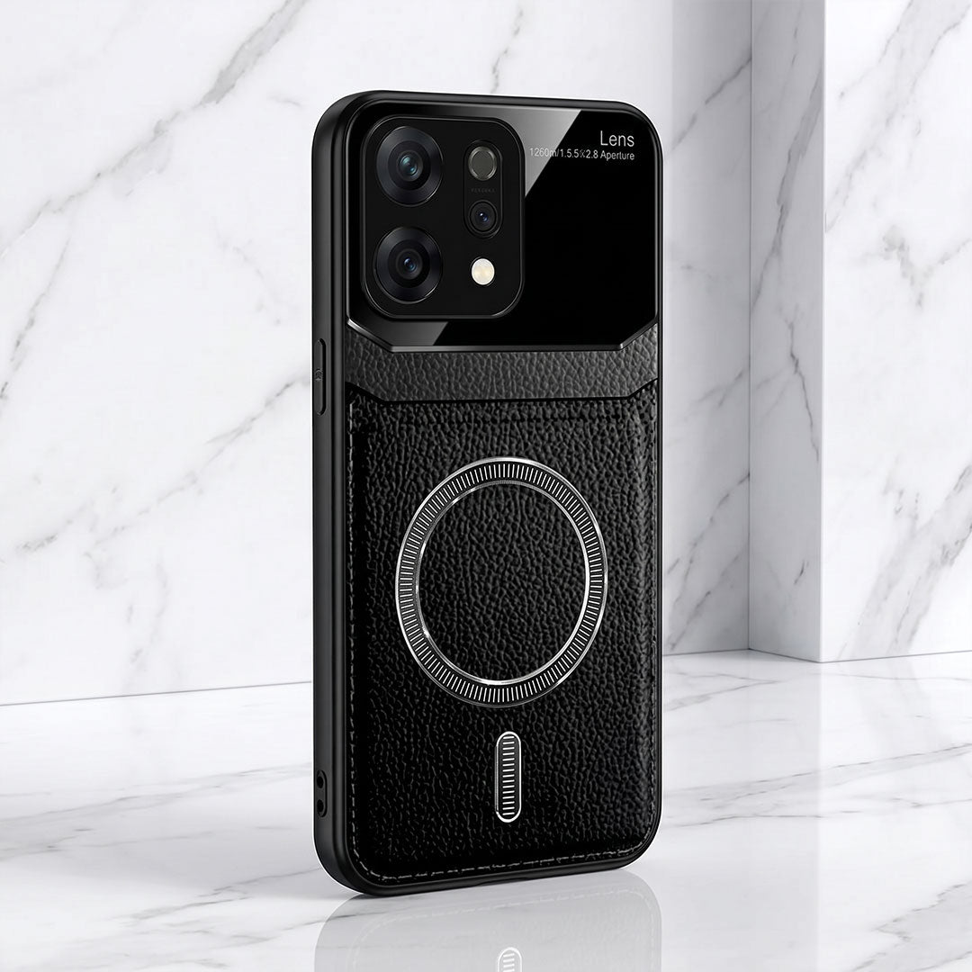 Oppo Reno 14 5G Premium Magsafe Magnetic Leather Lens Protective Case