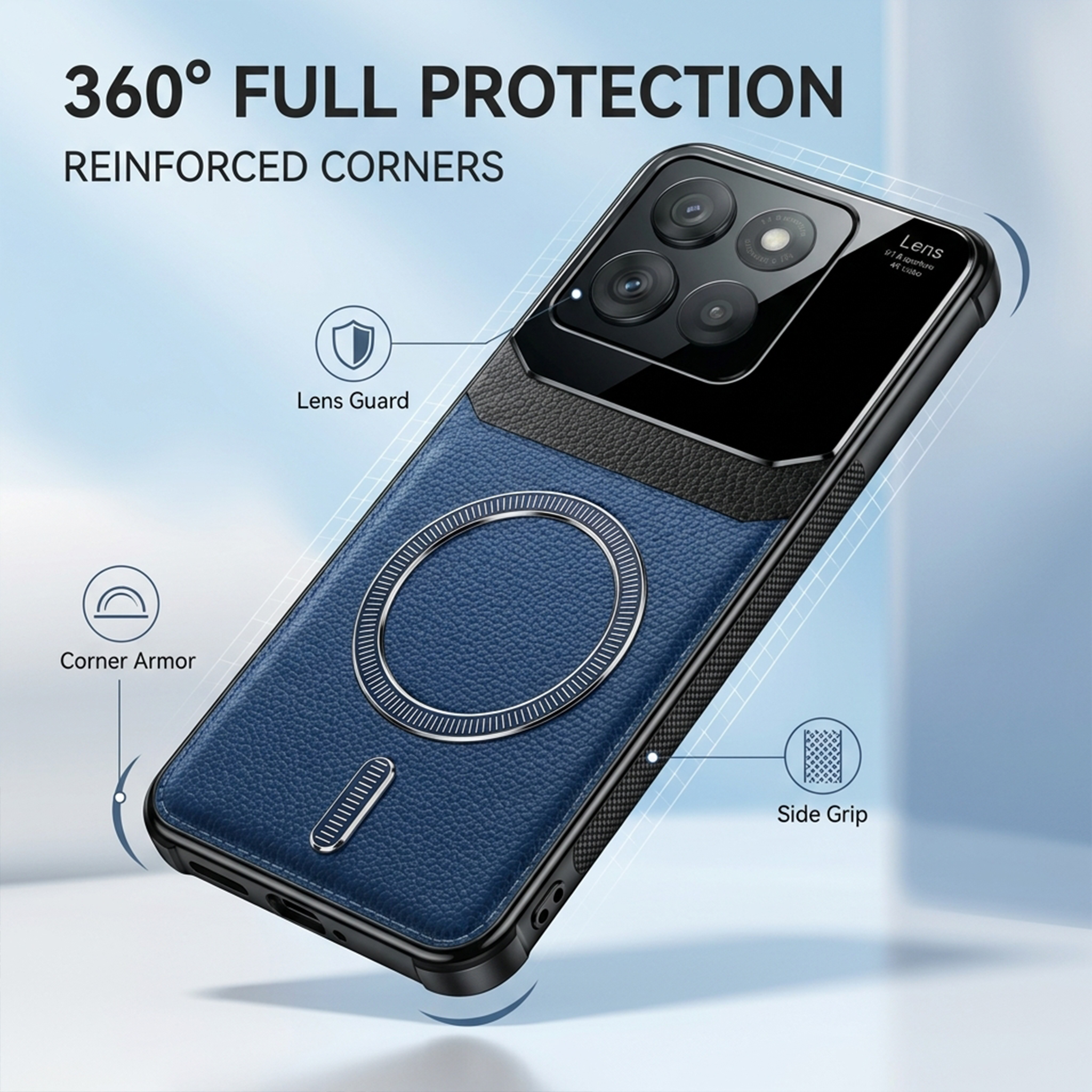 Motorola Edge 60 Fusion 5G Premium Magsafe Magnetic Leather Lens Protective Case