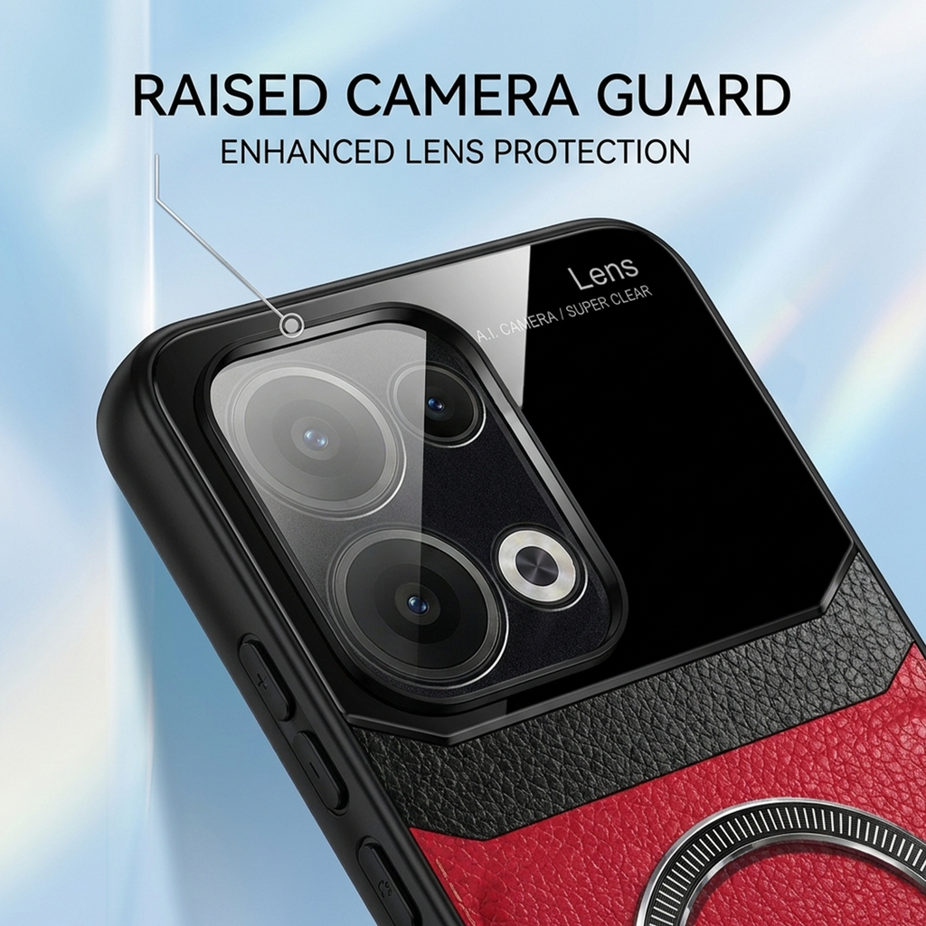 Oppo Reno 13 5G Premium Magsafe Magnetic Leather Lens Protective Case
