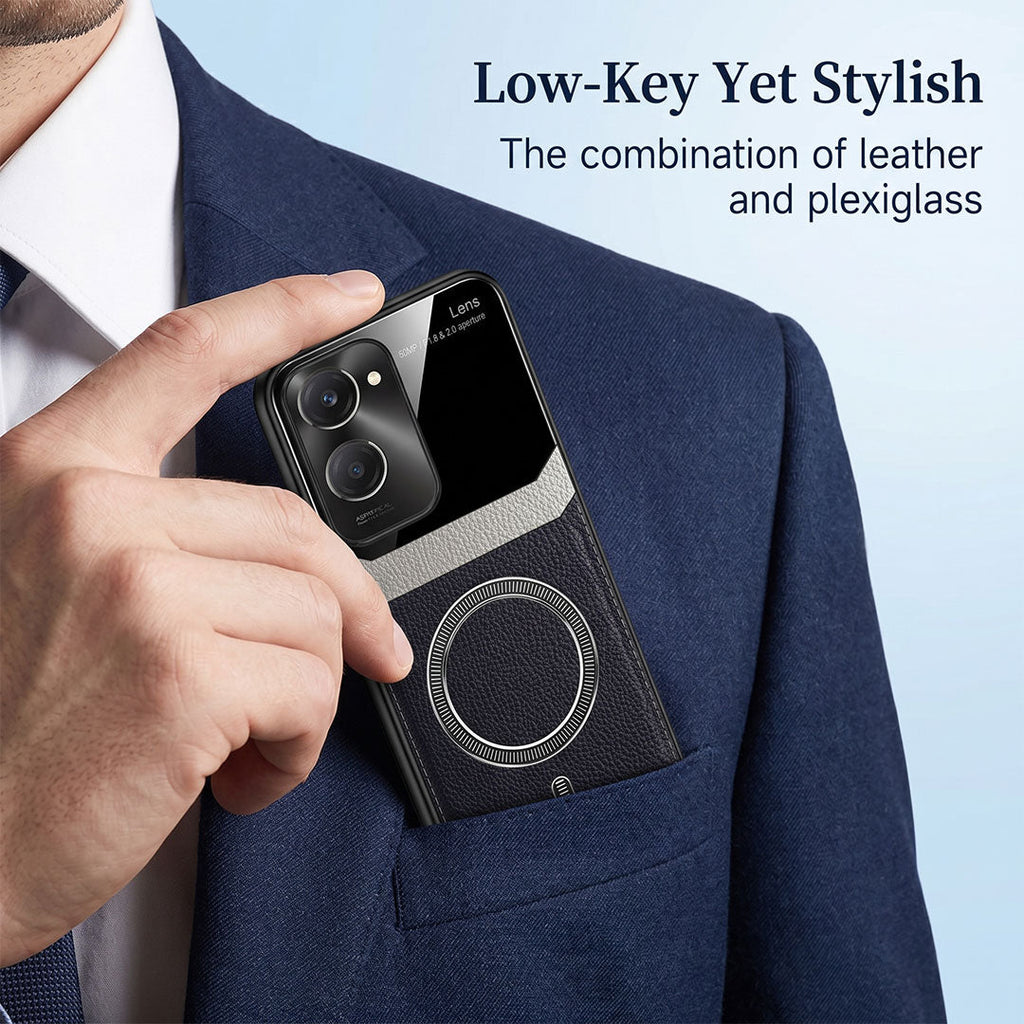 Vivo Y28s 5G Premium Magsafe Magnetic Leather Lens Protective Case