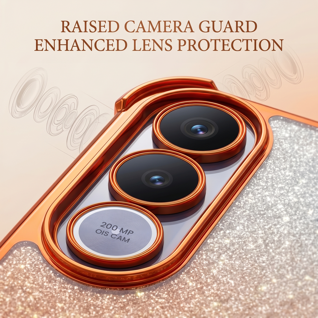 Vivo V70 FE 5G Luxury Shockproof Shimmer Airbag Cosmic Orange Case