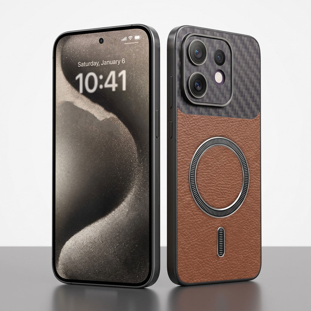 Oppo Reno 16 5G Carbon Fiber Leather Hybrid MagSafe Magnetic Case