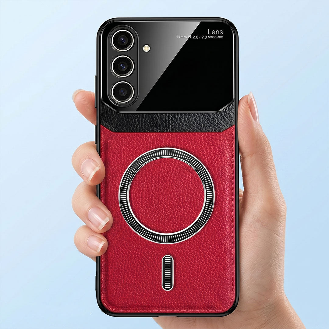 Samsung Galaxy A16 5G Premium Magsafe Magnetic Leather Lens Protective Case