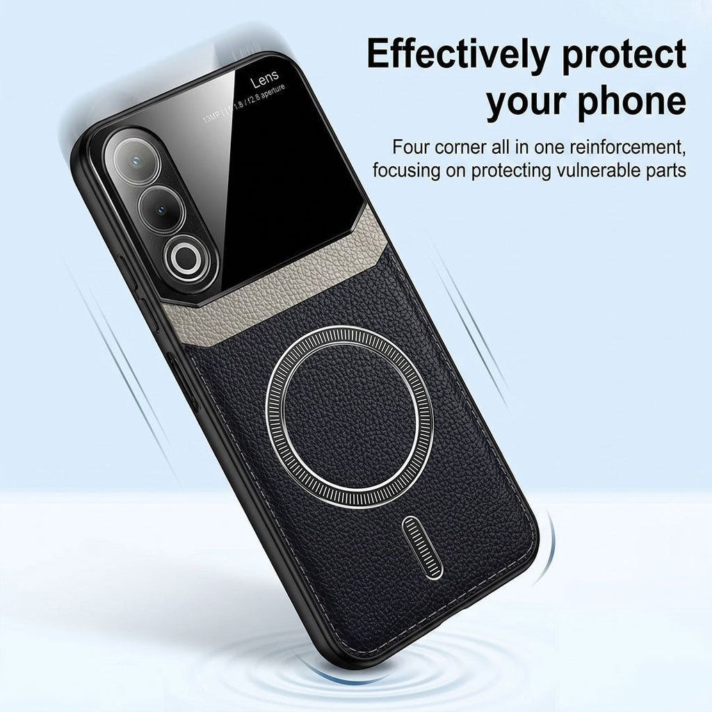 Oppo K12x 5G Premium Magsafe Magnetic Leather Lens Protective Case