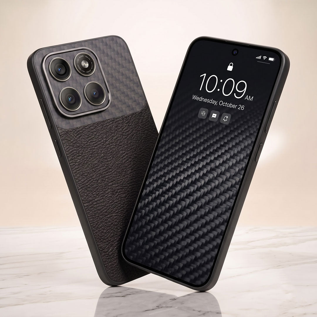 Motorola Edge 70 Fusion 5G Carbon Fiber Leather Hybrid Phone Case