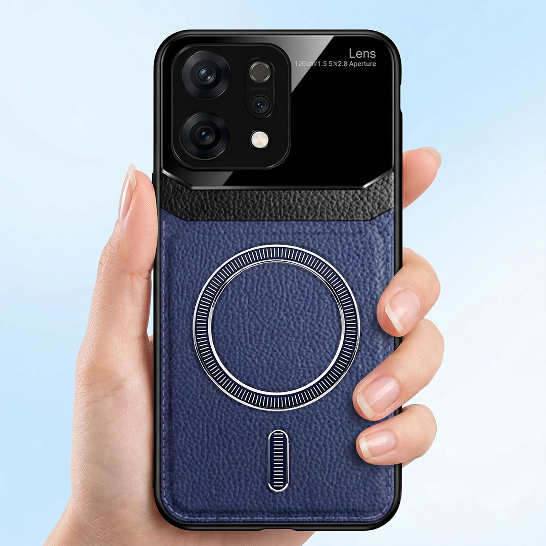 Oppo Reno 14 5G Premium Magsafe Magnetic Leather Lens Protective Case