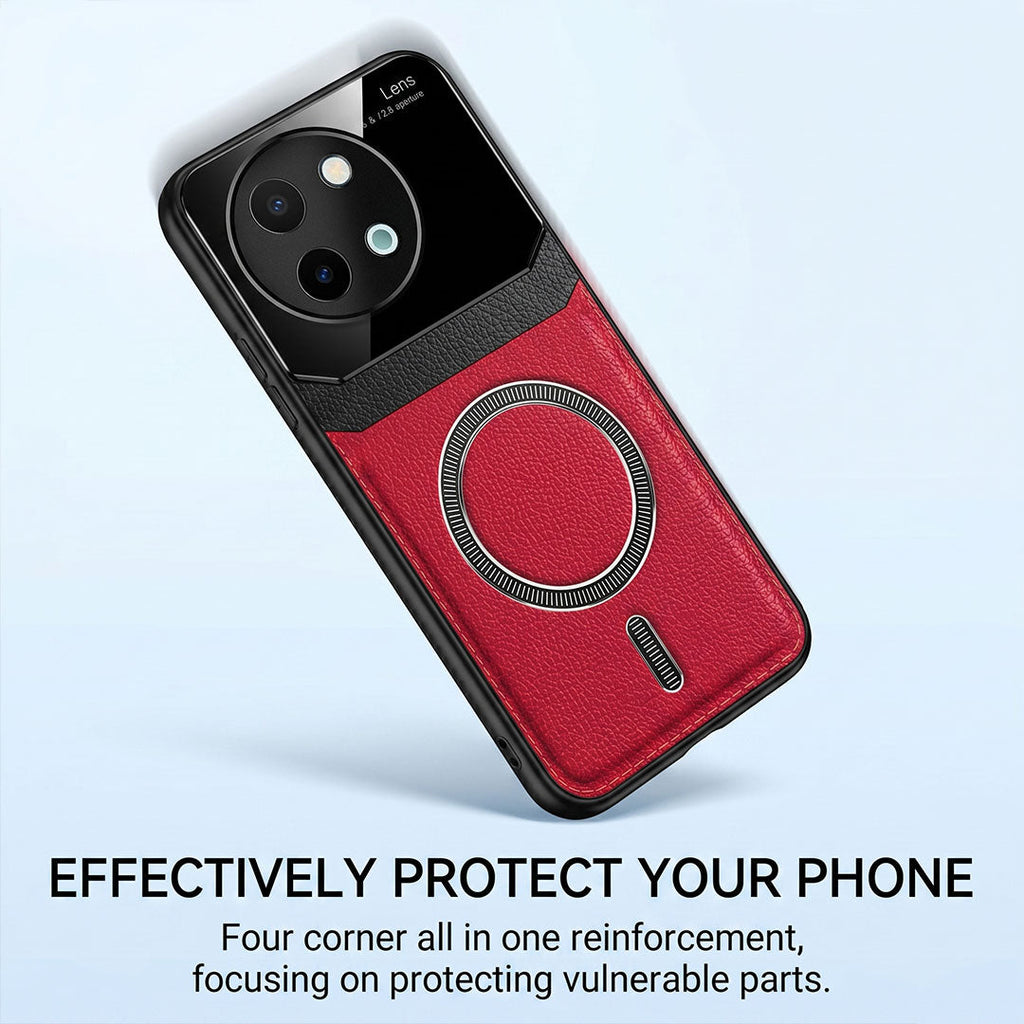 Vivo Y58 5G Premium Magsafe Magnetic Leather Lens Protective Case