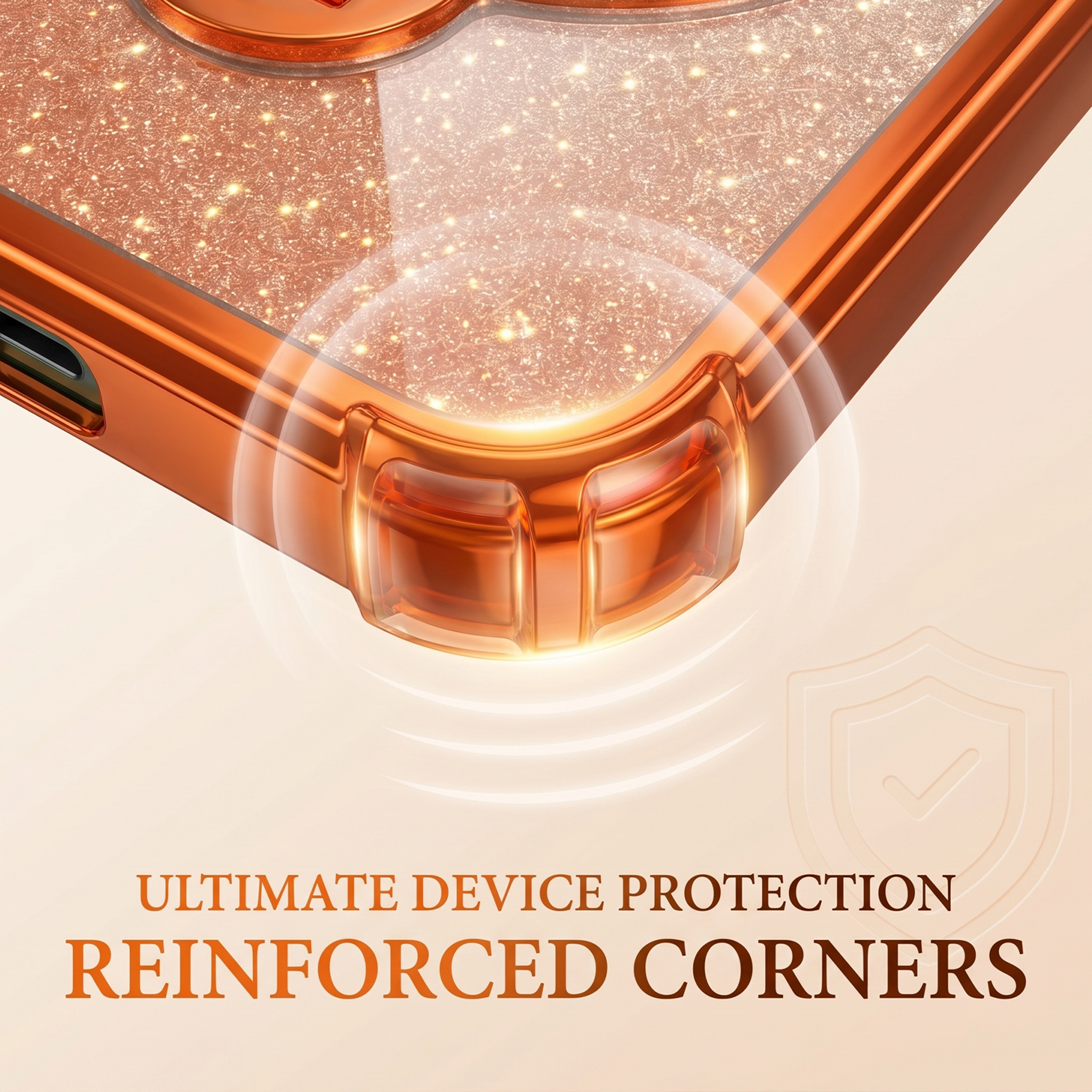 Vivo V40 Pro 5G Invincible Bracket Ring Stand Shimmer Airbag Cosmic Orange Case