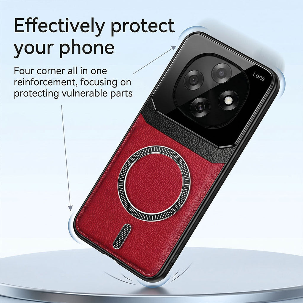 Oppo F31 Pro 5G Premium Magsafe Magnetic Leather Lens Protective Case