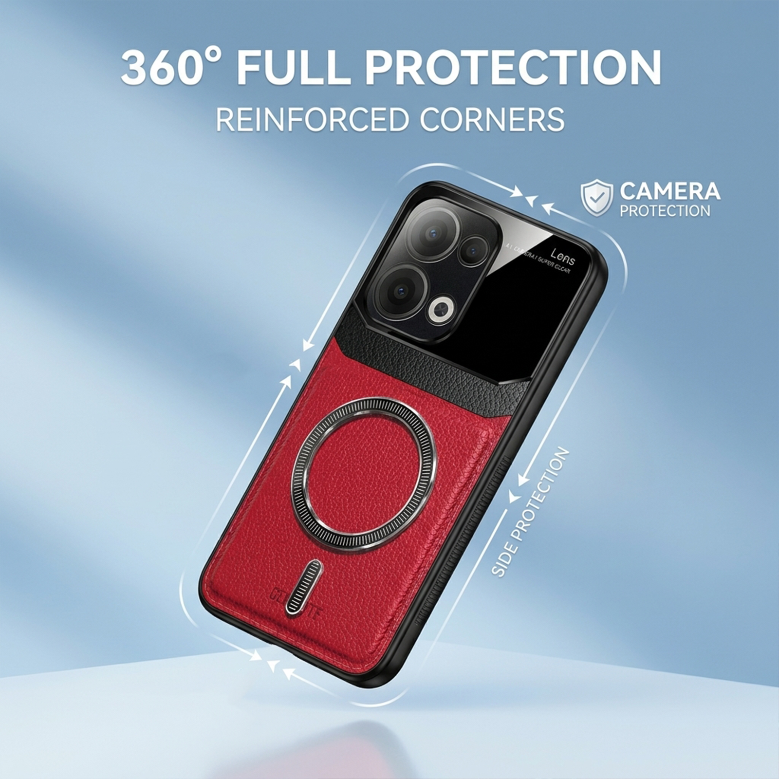 Oppo Reno 13 5G Premium Magsafe Magnetic Leather Lens Protective Case