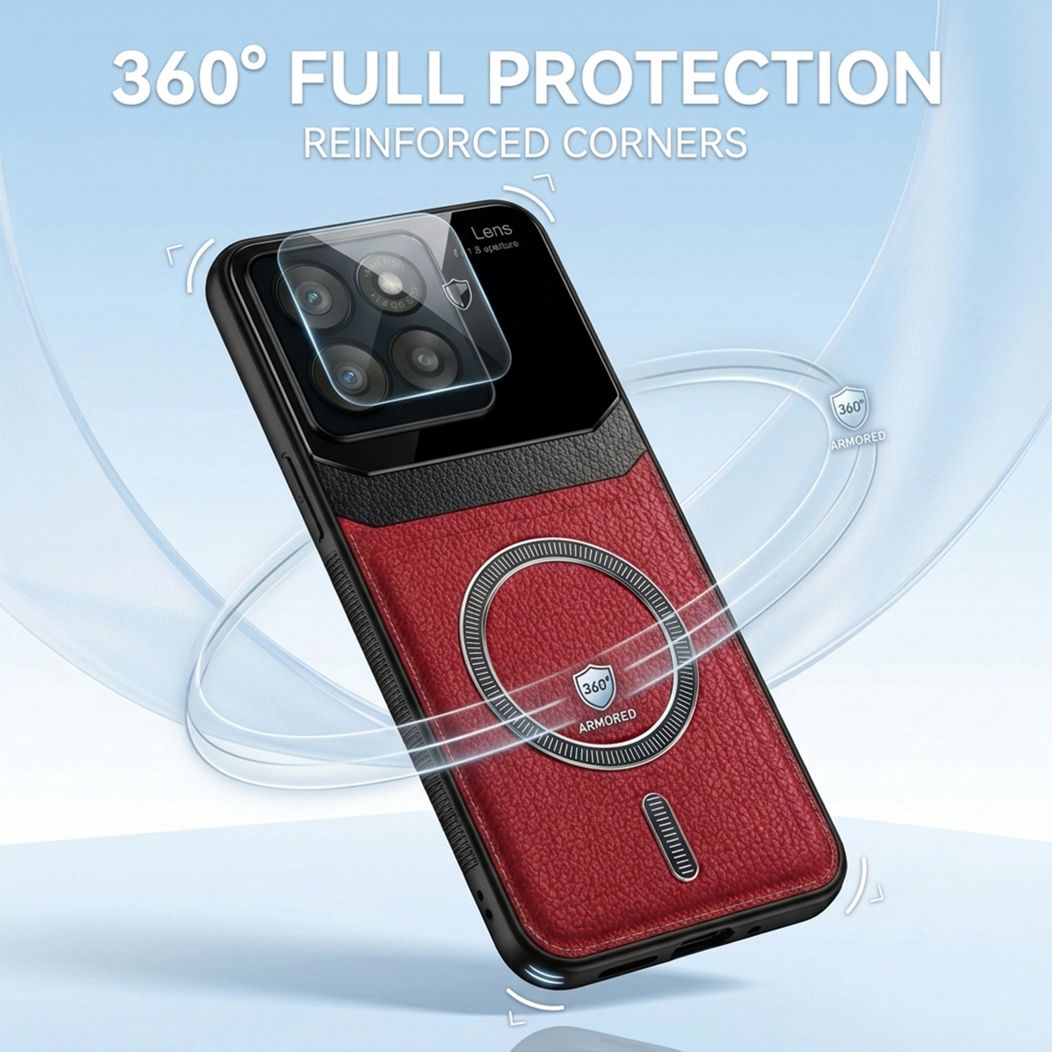 Motorola Edge 60 Pro 5G Premium Magsafe Magnetic Leather Lens Protective Case