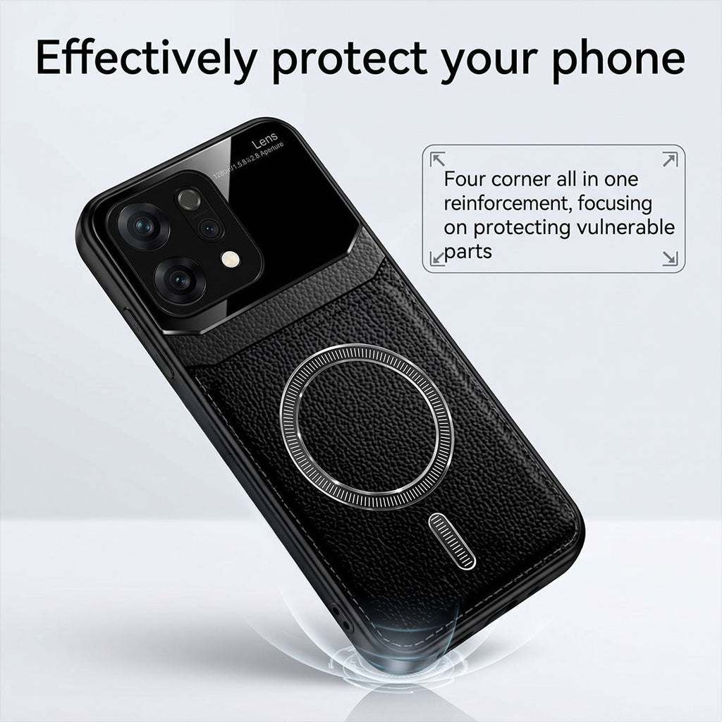 Oppo Reno 14 5G Premium Magsafe Magnetic Leather Lens Protective Case