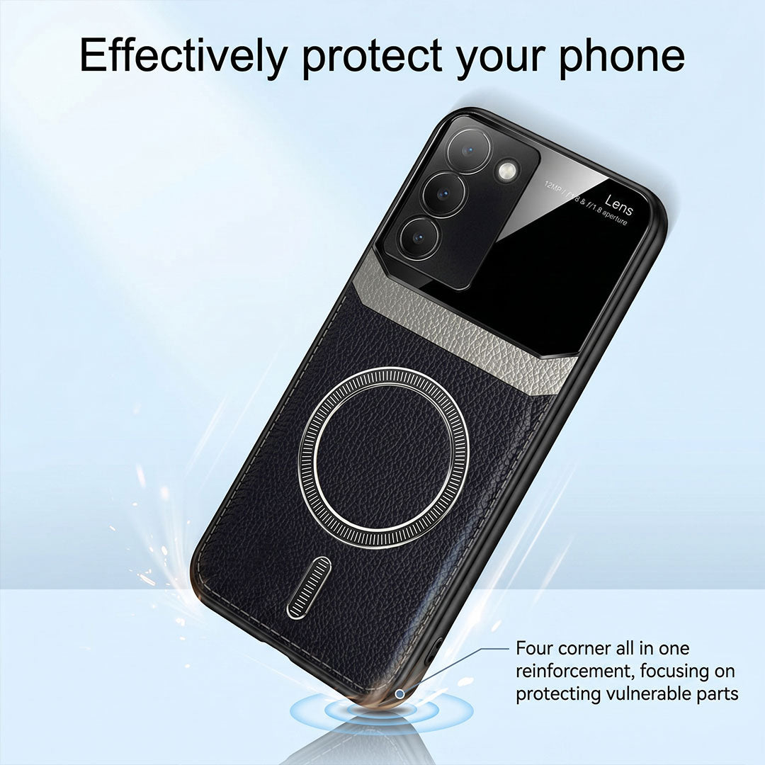 Vivo Y200e 5G Premium Magsafe Magnetic Leather Lens Protective Case