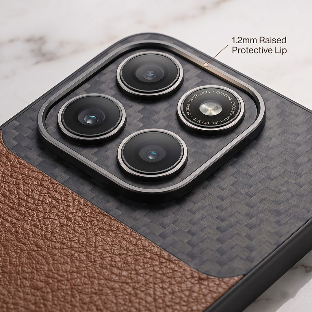Motorola Edge 70 Fusion 5G Carbon Fiber Leather Hybrid Phone Case