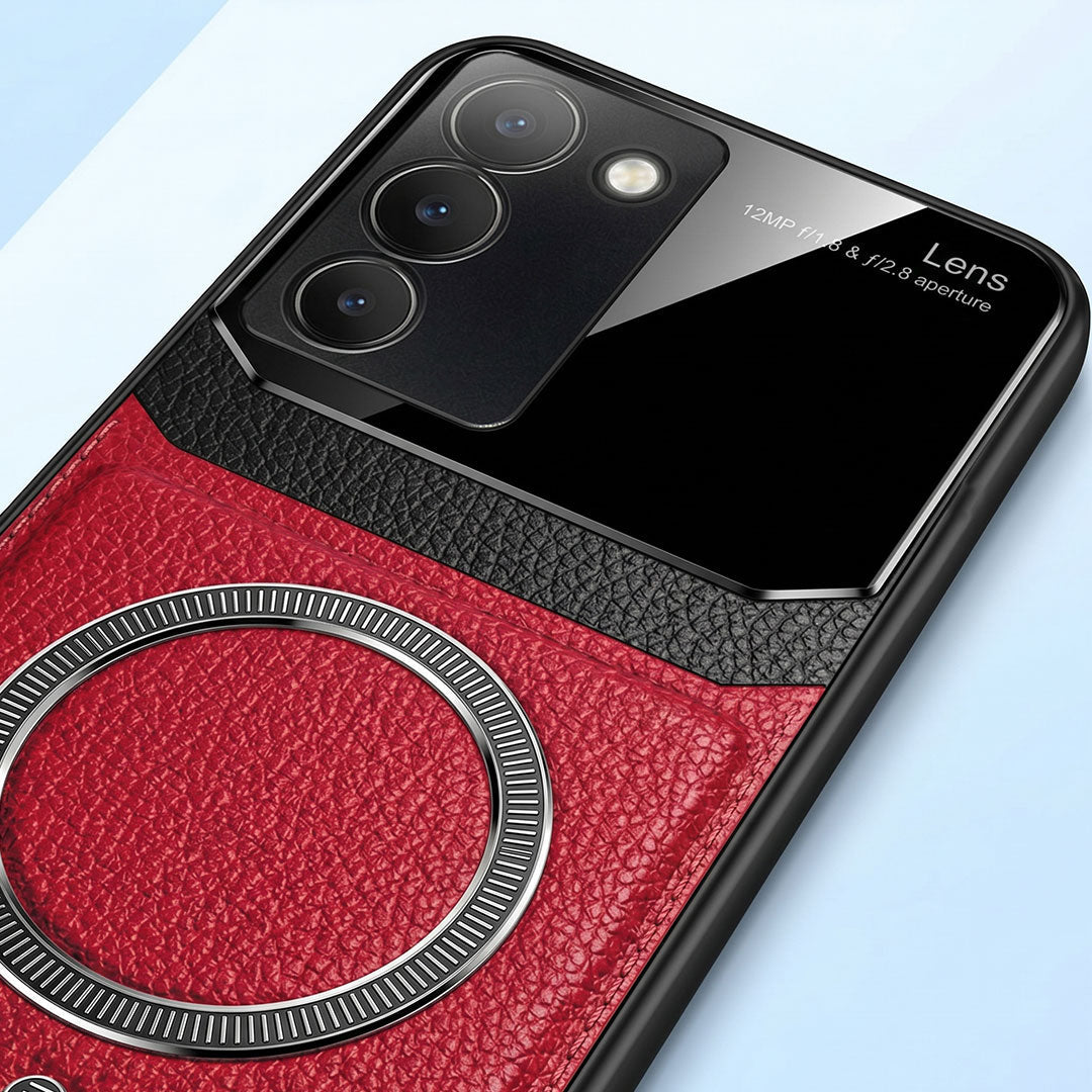 Vivo Y200e 5G Premium Magsafe Magnetic Leather Lens Protective Case