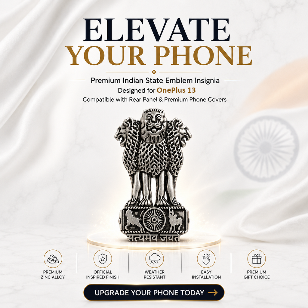 Vivo X200 FE 5G Compatible Satyamev Jayate 3D Metal Emblem Sticker