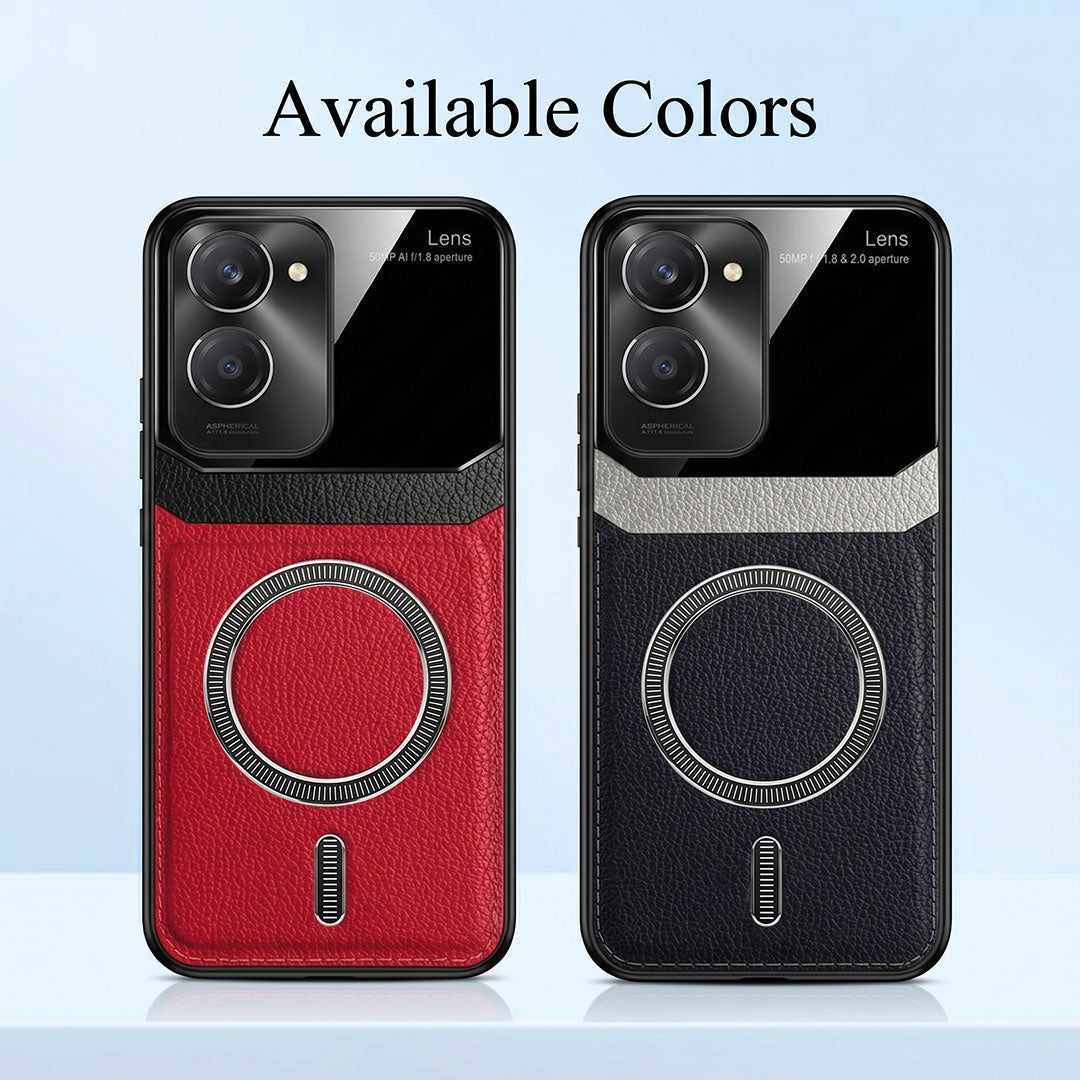 Vivo Y28s 5G Premium Magsafe Magnetic Leather Lens Protective Case
