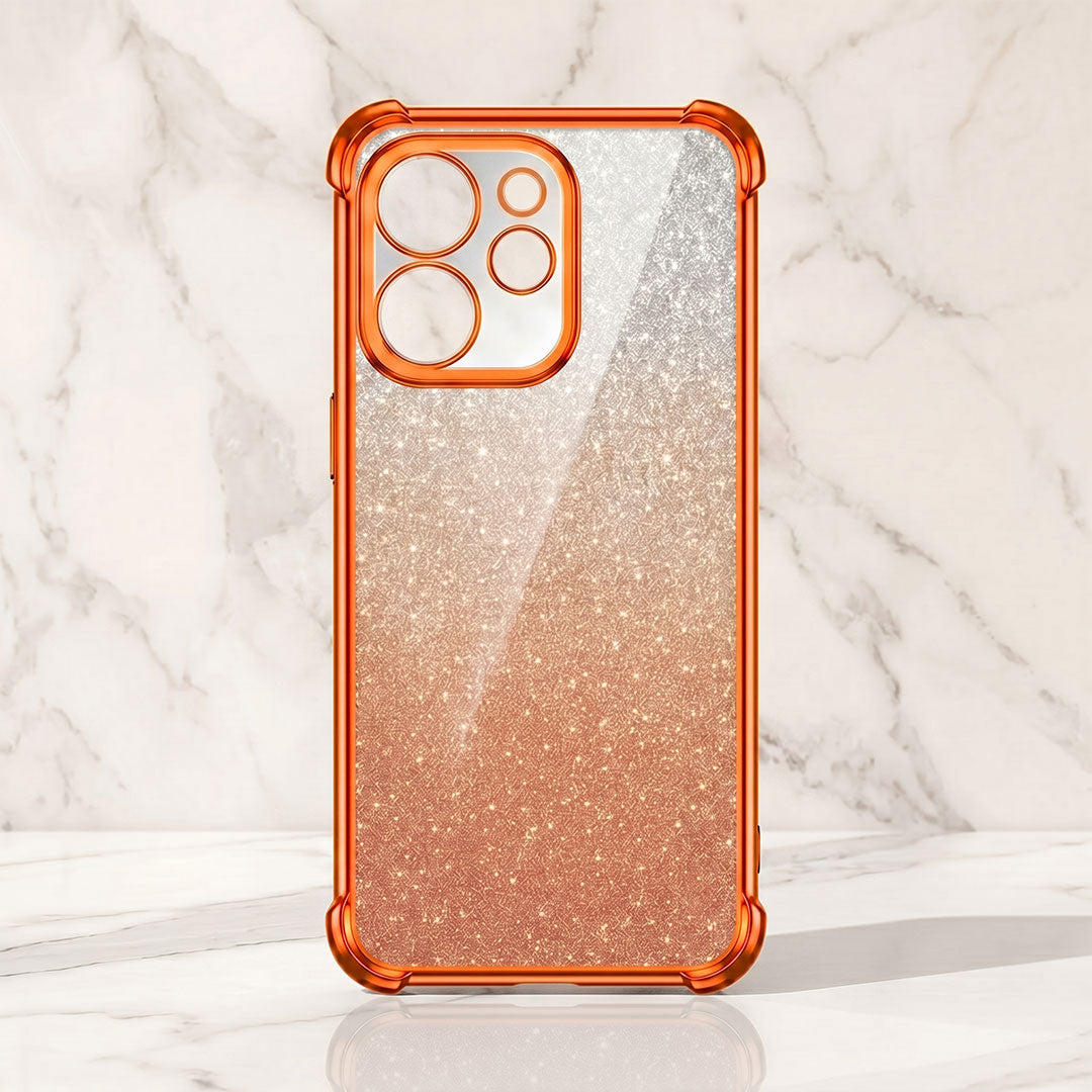 Oppo Reno 15 Pro Mini 5G Luxury Shockproof Shimmer Airbag Cosmic Orange Case