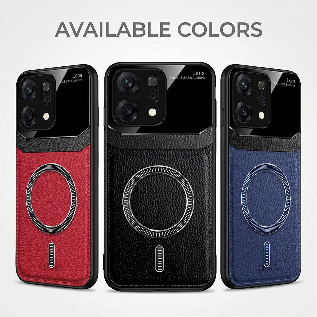 Oppo Reno 14 5G Premium Magsafe Magnetic Leather Lens Protective Case
