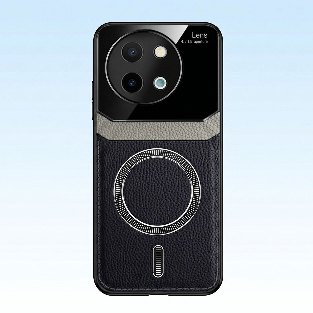 Vivo Y58 5G Premium Magsafe Magnetic Leather Lens Protective Case