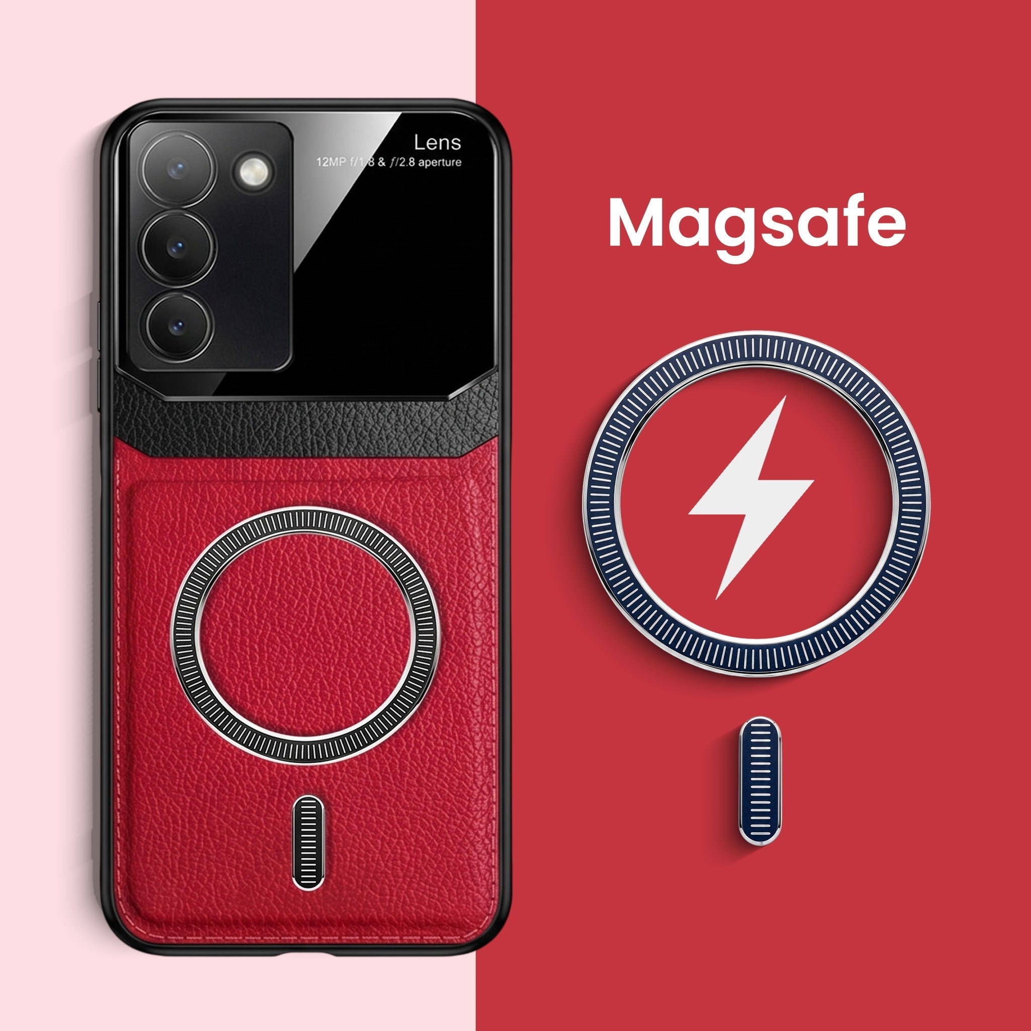 Vivo Y200e 5G Premium Magsafe Magnetic Leather Lens Protective Case