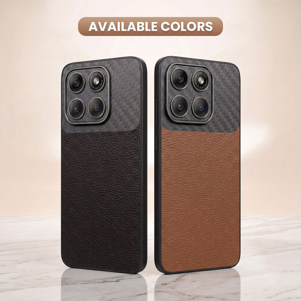 Motorola Edge 70 5G Carbon Fiber Leather Hybrid Phone Case