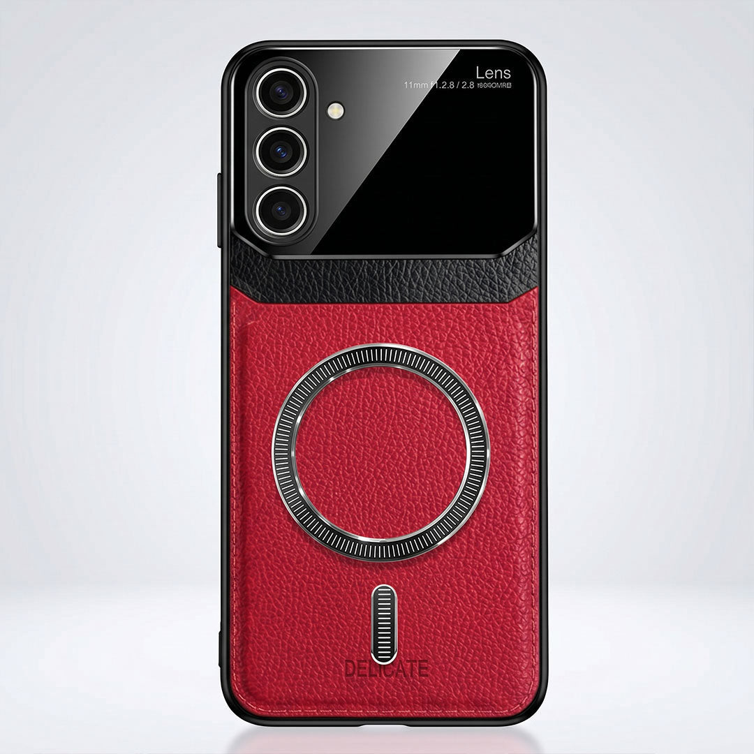 Samsung Galaxy A56 5G Premium Magsafe Magnetic Leather Lens Protective Case