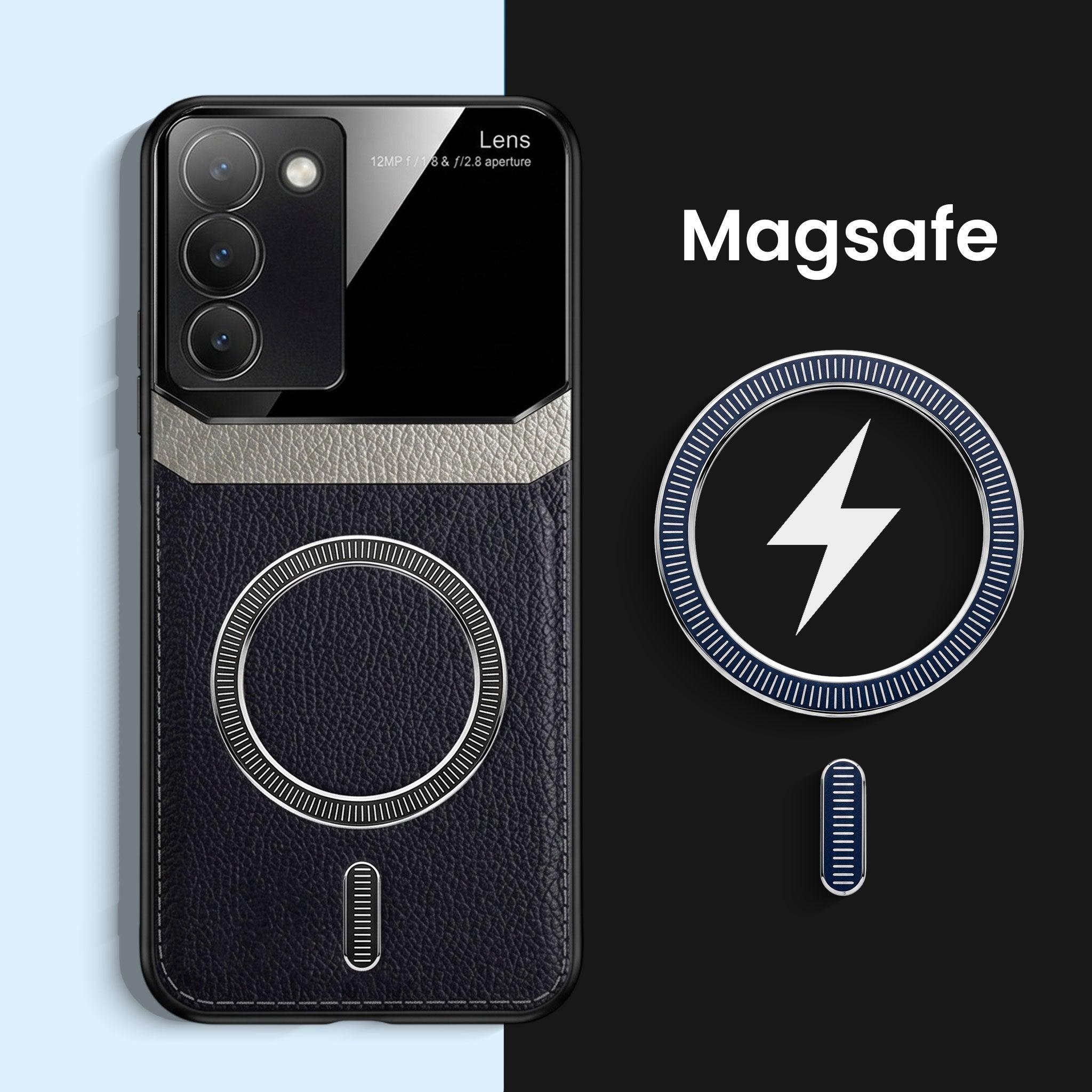 Vivo Y200e 5G Premium Magsafe Magnetic Leather Lens Protective Case