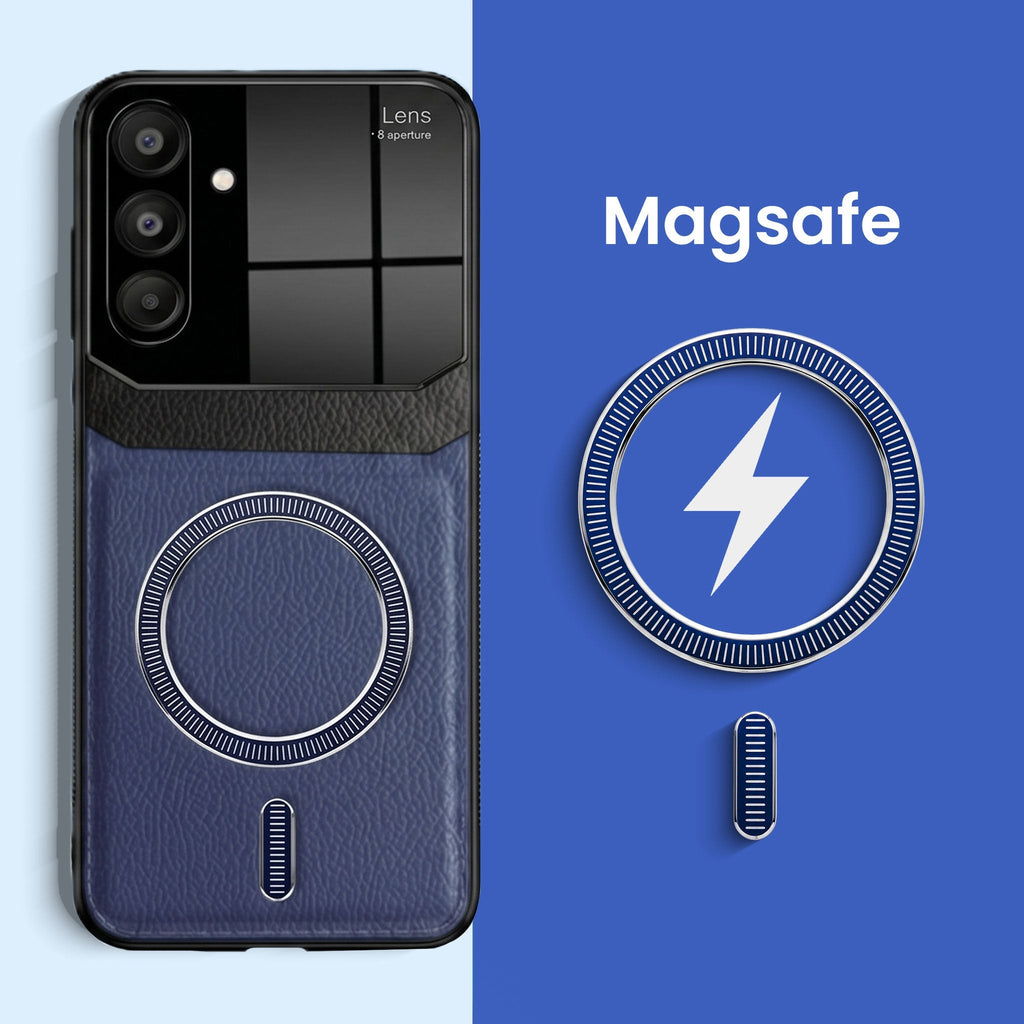 Samsung Galaxy M56 5G Premium Magsafe Magnetic Leather Lens Protective Case