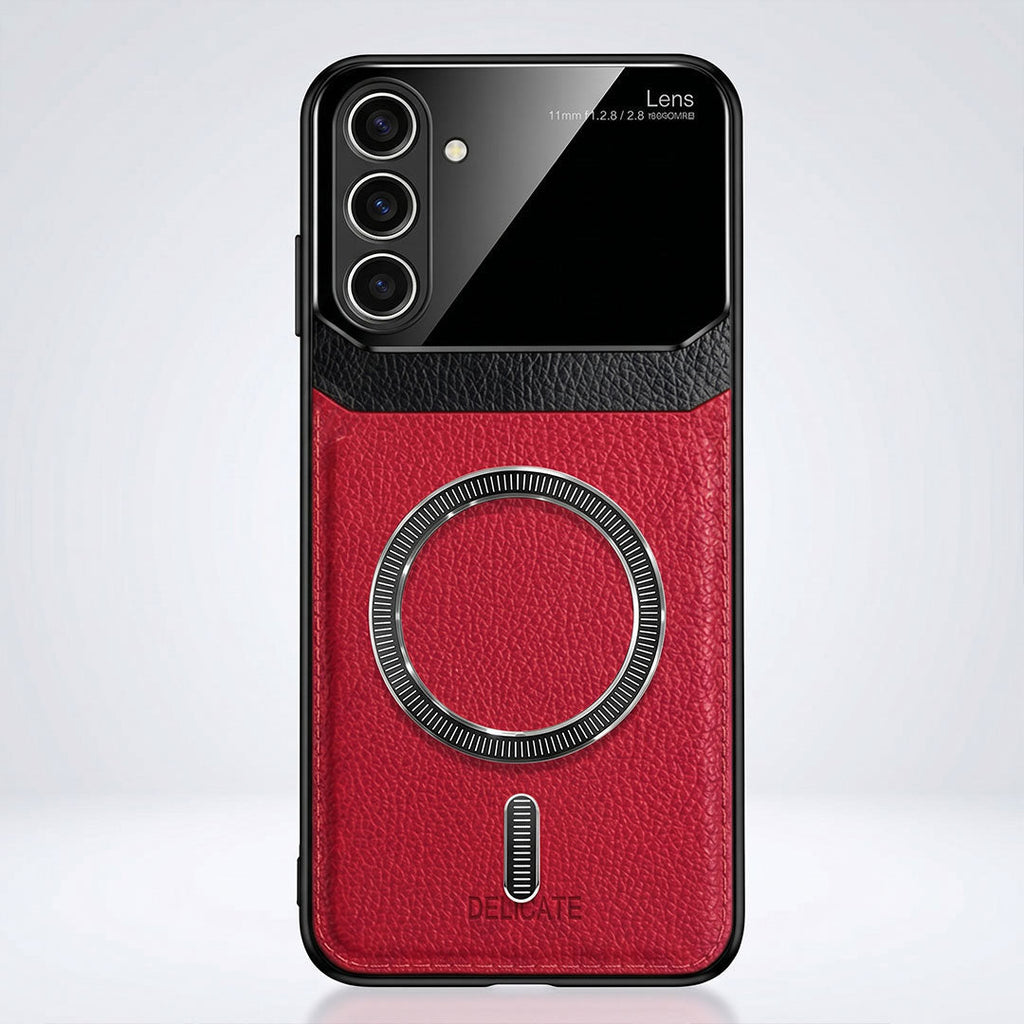 Samsung Galaxy M56 5G Premium Magsafe Magnetic Leather Lens Protective Case