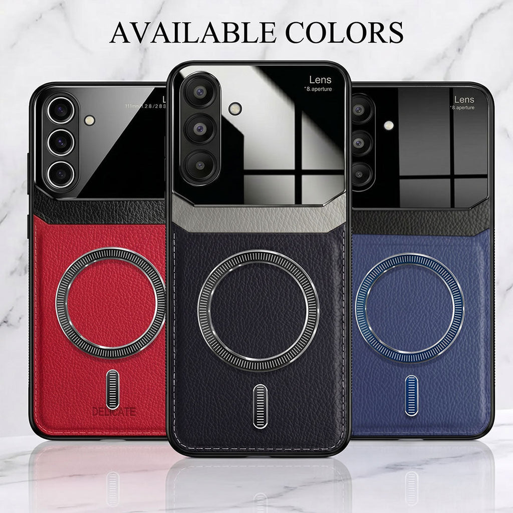 Samsung Galaxy M56 5G Premium Magsafe Magnetic Leather Lens Protective Case