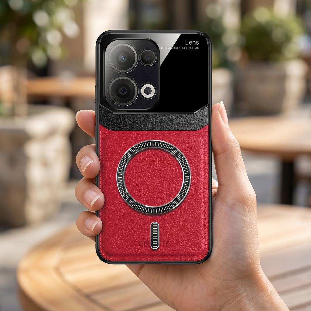 Oppo Reno 13 5G Premium Magsafe Magnetic Leather Lens Protective Case
