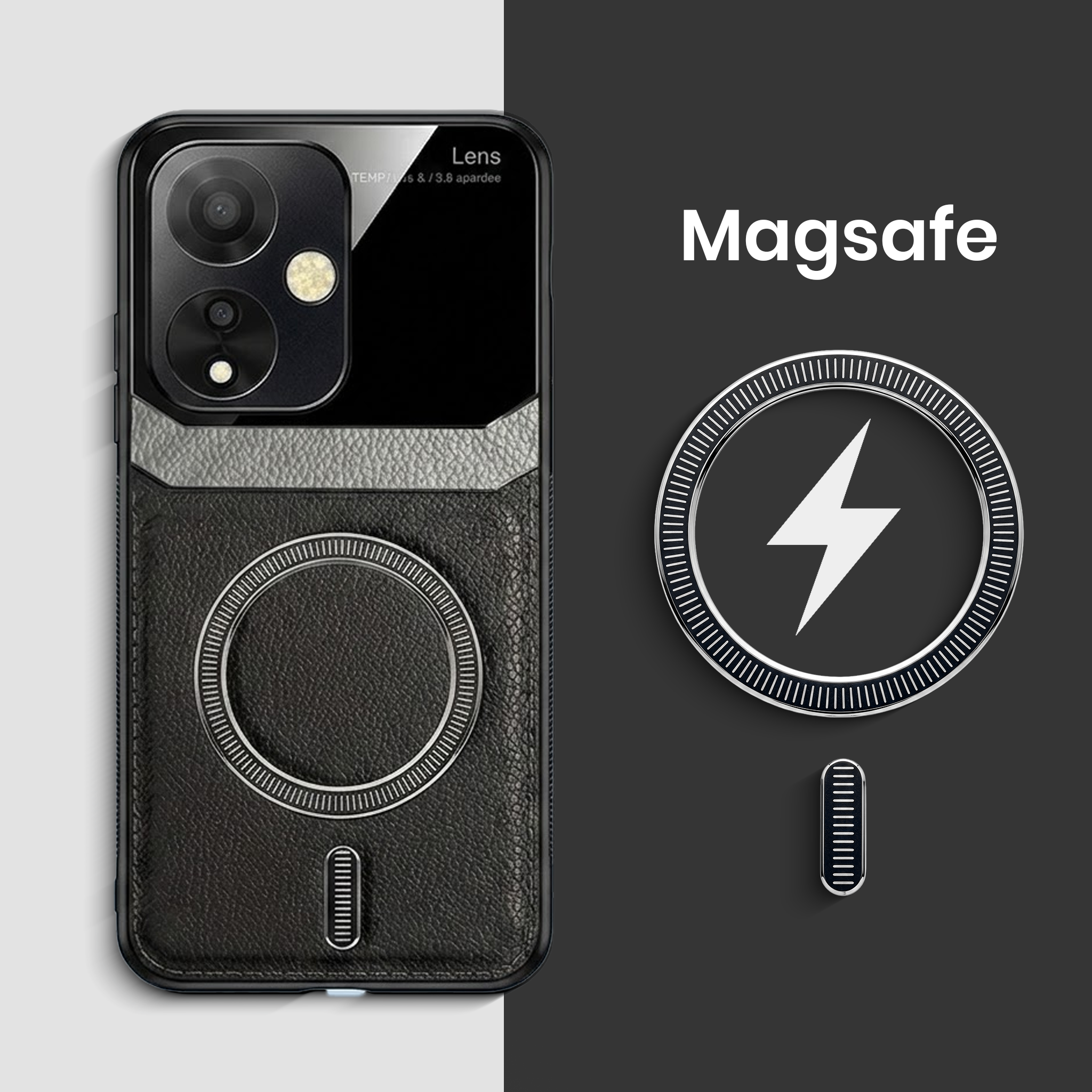 Oppo A59 5G Premium Magsafe Magnetic Leather Lens Protective Case