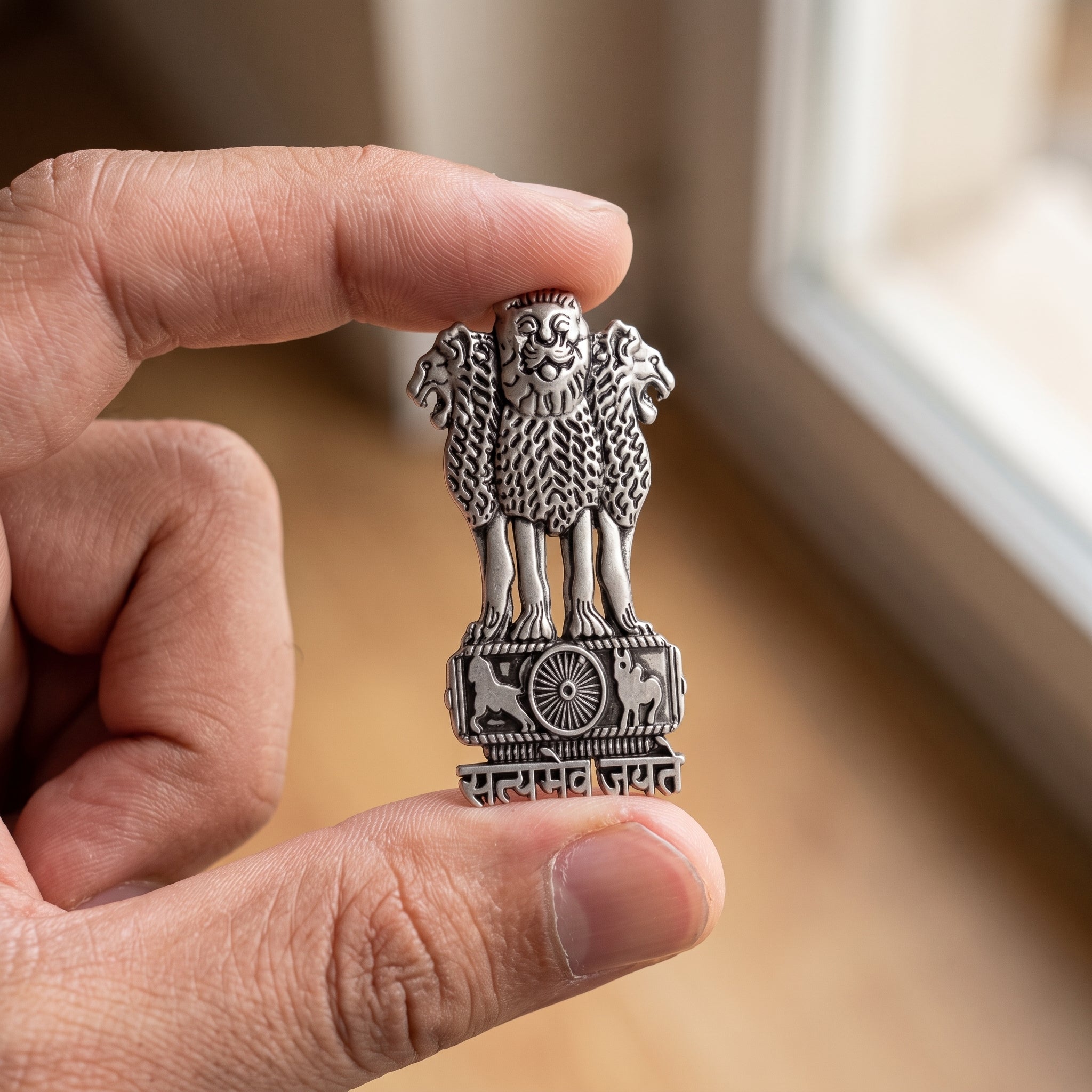 Vivo V40 Pro 5G Compatible Satyamev Jayate 3D Metal Emblem Sticker