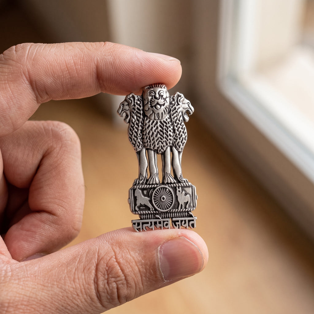 Oppo K13 5G Compatible Satyamev Jayate 3D Metal Emblem Sticker