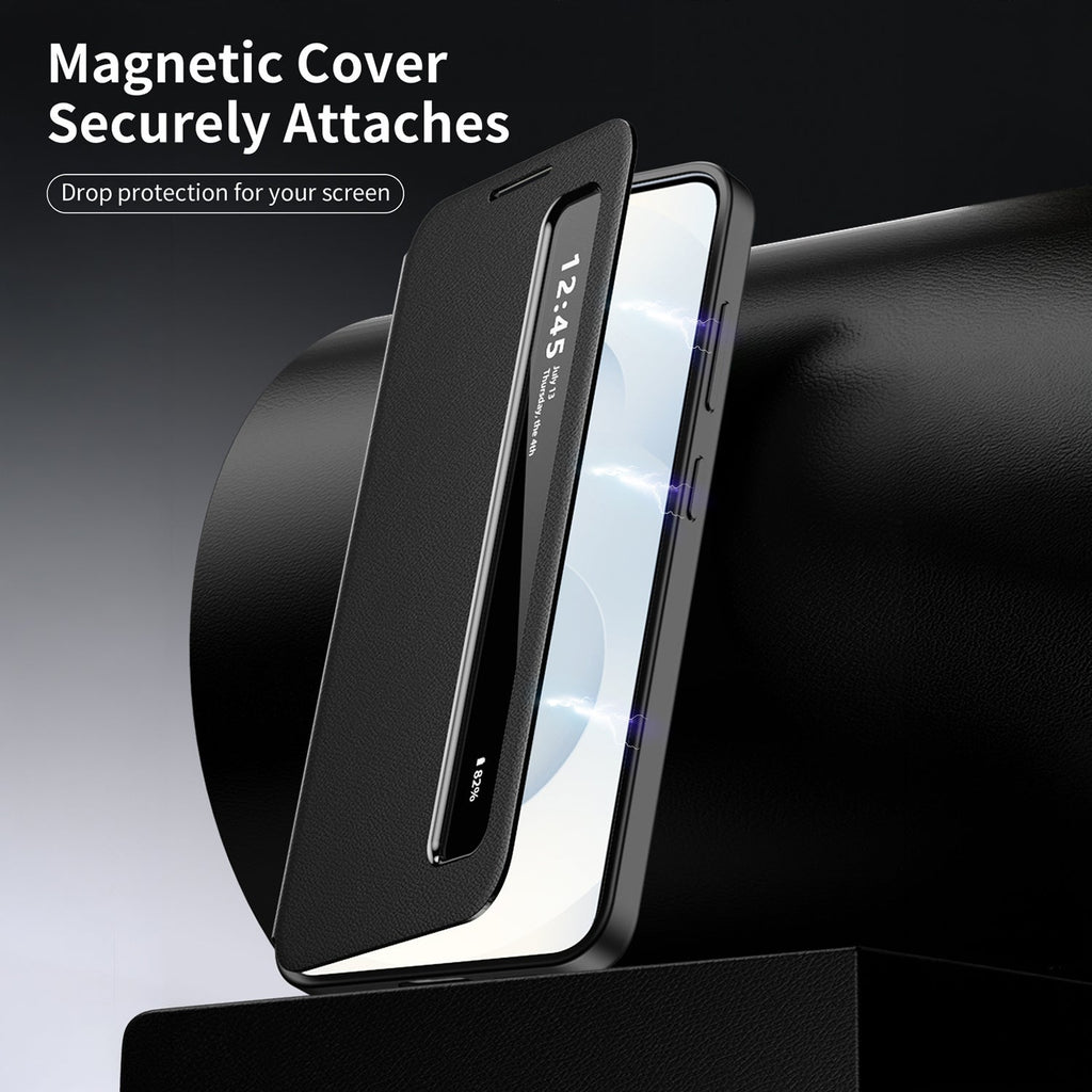 Samsung Galaxy A56 5G Smart Side Window Flip Leather Case