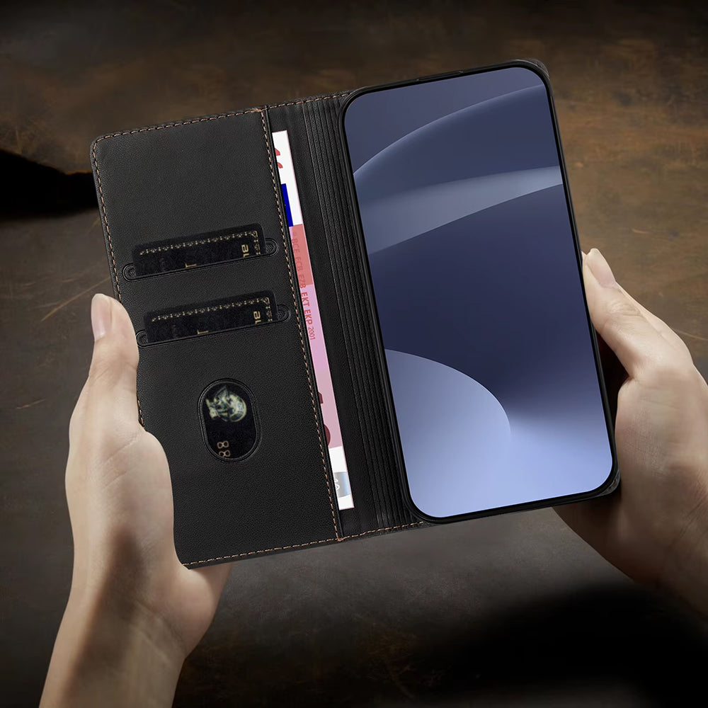 Stylish retro PU leather wallet cover for Oppo F29 Pro 5G